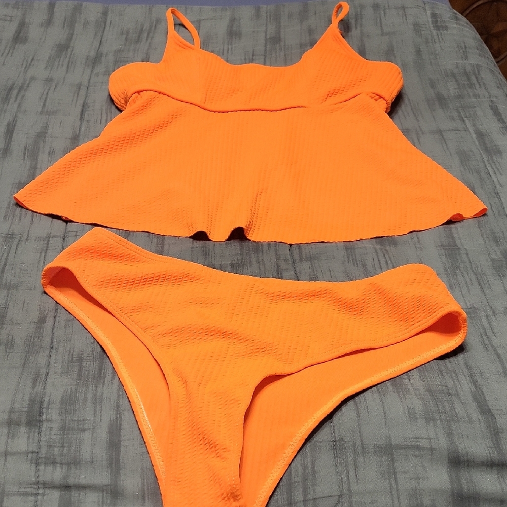 SHEIN Orange Women's Swim Set
